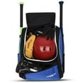thumbnail image 2 of Exxact Sports Baseball Bat Bag - Softball Bag for Girls and Boys with Shoe Compartment and Fence Hook, Holds Glove, Helmet and Bat (Royal Blue), 2 of 7