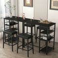 thumbnail image 6 of Aukfa Dining Table Set for 2, Kitchen Bar Table Set with Upholstered Stools for Small Space, Black, 6 of 7