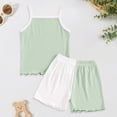 thumbnail image 2 of TOWED22 Girls Clothes Summer 2 Piece Set for Toddler Baby Girl 2-10Y Sleeveless Heart Ruffle Hem Tank & Shorts(Light Green,2-3 Y), 2 of 8