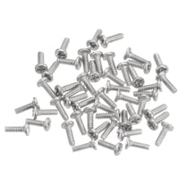 Uxcell M1x0.25x3mm 100 Pack Metal Flat Round Head Screws Phillips Drive Machine Bolt