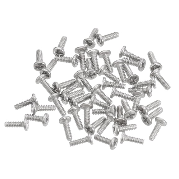 Uxcell M1x0.25x3mm 100 Pack Metal Flat Round Head Screws Phillips Drive Machine Bolt