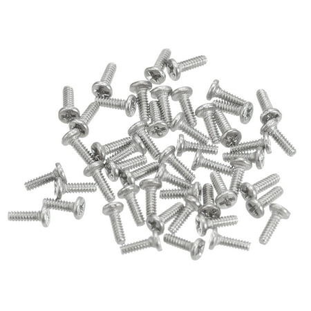 

Uxcell M1x0.25x3mm 50Pack Metal Flat Round Head Screws Phillips Drive Machine Bolt
