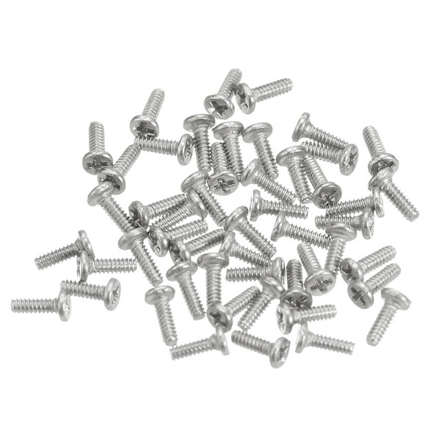 Unique Bargains M1x0.25x3mm Lot de 100 Vis Plates Rondes en Métal pour Machine à Entraînement Phillips