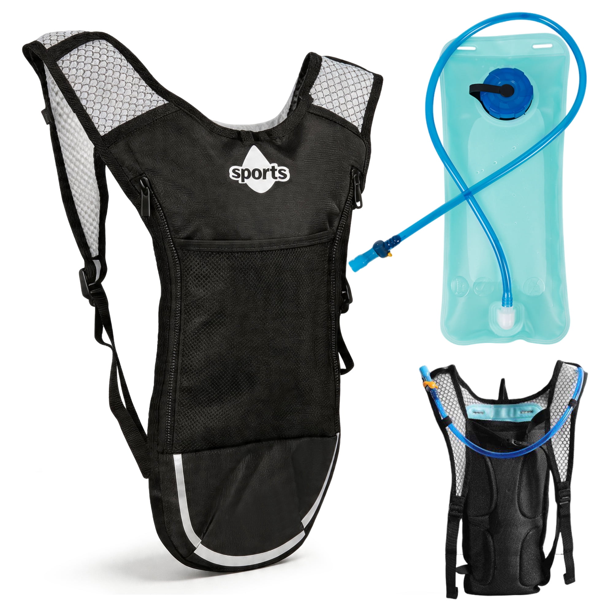 Hydration Backpack with 2L Water Bladder, Lightweight Water Reservoir Vest for Running, Hiking, Cycling, Camping