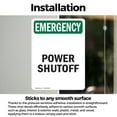 thumbnail image 3 of (2 Pack) Power Shutoff OSHA Emergency Sign 5 Inch X 7 Inch Vinyl Label Decal Sticker Weather Resistant, UV Protected for Workplace, Business, and Construction Site, Made in the USA, 3 of 7