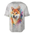 thumbnail image 2 of Watercolor Drip Shiba Inu Pop Art Colorful Portrait Artwork All Over Print 3D Baseball Shirt Shibas Dog Lovers Gifts Idea Softball Sport - 01009, 2 of 6