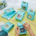 thumbnail image 3 of 24 cajas de regalo azules con asa, cajitas para dulces, cajas de regalo de papel tipo gable, cajas para fiestas, cajas para caramelos con ventana, 3 of 9