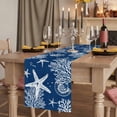 thumbnail image 2 of Table Runners 90 Inches Long Dress Scarves, Navy Blue Coastal Farmhouse Coffee/Dining/Kitchen Table Runner for Living Room, Nautical Beach Starfish Coral Summer 13x90 Inch, 2 of 9