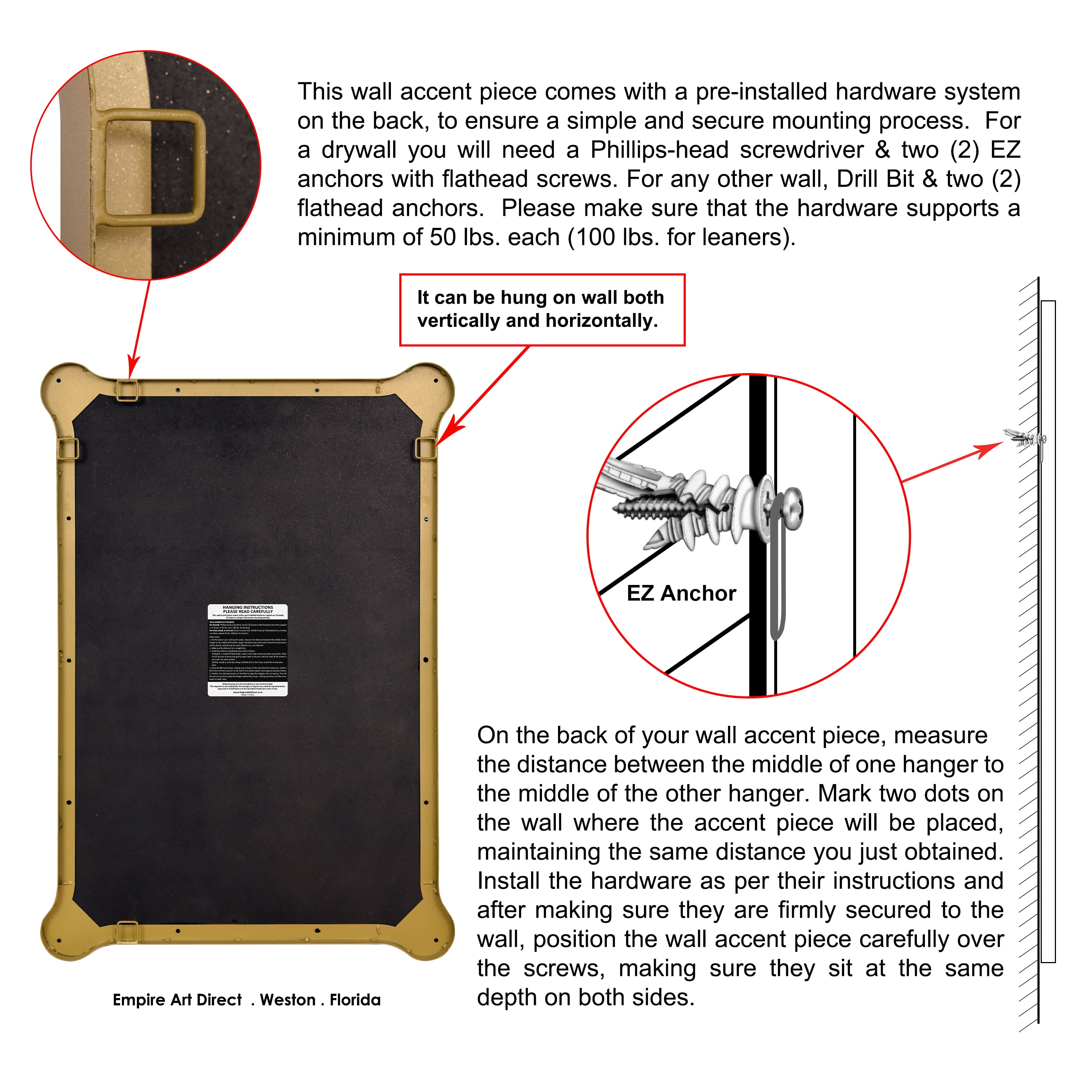 "Elegance Rectangular Wall Mirror", 27"x39" Featuring 3" Half Sphere Corner Glass Embellishment, on Gold Iron Frame