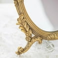 thumbnail image 1 of thinsony Retro Style Embossed Resin Golden Makeup Mirror Tabletop Dresser Mirrors, 1 of 8