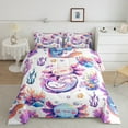 thumbnail image 2 of Erosebridal Cute Axolotl Comforter Set King Size Cartoon Salamander Bedding Set Kawaii Ocean Sealife Comforter Sea Ocean Creature Underwater World Quilt Set, 2 of 7