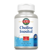 KAL Choline Inositol 195/500 mg | 1 Daily, Sustained Release | Healthy Brain, Liver, Cell & Mood Support | 90 Tablets