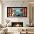 thumbnail image 3 of Lake Boat Window Canvas Wall Art - Nature Scenery Coastal Pictures Landscape Canvas Prints, Horizontal Modern Painting Artwork for Living Room Bedroom, 3 of 7