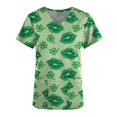 thumbnail image 4 of Fiudx Camisas de Mujer Blusa de Lactancia con Cuello En V y Manga Corta Estampada para El Día de San Patricio para Mujer, 4 of 4