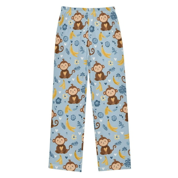 joogoo Cartoon Monkey Bananas Pajama Pants Pj Bottoms Sleepwear Lounge L