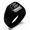 Black, variant on Stainless Steel Letter E Initial 3D Monogram Engraved Engraved Square Flat Top Biker Style Polished Signet Ring