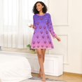 thumbnail image 4 of FORMRS Womens Long Sleeve Nightgowns Crew Neck Sleep Shirt Soft Pajamas Sizes S-3XL, Pixel Love, 4 of 8