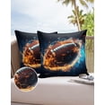 thumbnail image 6 of Pack of 2 Outdoor Pillow Covers, Sport Football with Fire Waterproof Square Throw Pillowcase Cushion Decorative Pillow Covers for Couch Patio Tent, 24x24 in, 6 of 6