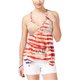 thumbnail image 1 of American Rag - Camiseta sin mangas con dobladillo de pañuelo estampado para mujer, multicolor, mediano, 1 of 1