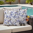 thumbnail image 4 of Purple Brown Spring Floral Outdoor Waterproof Pillow Covers, Watercolor Blooming Botanical Summer Decorative Square Throw Pillowcase Sofa Cushion Sham for Patio/Couch/Chair, 26"x26" 2 Pack, 4 of 8