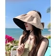 thumbnail image 3 of Sun Visor Hats for Women Wide Brim UPF 50+ Bucket Hats Summer Visor Caps Beach Hat Packable UV Protection Fishing Hiking Hat, 3 of 5