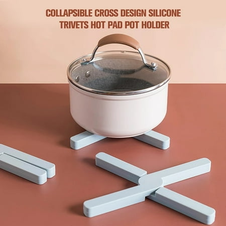 

WMYBD Place Mats Collapsible Cross Design Silicone Trivets Hot Pad Pot Holder