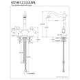 thumbnail image 2 of Kingston Brass Heritage Two Handle Vessel Sink Faucet with Optional Cover Plate, 2 of 3