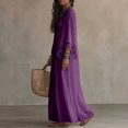 thumbnail image 4 of Yfalhf Women Boho Lace V‑Neck Batwing Sleeve Maxi Dress, Flow‑y Oversized Beach Vacation Dress, Photo‑Ready Long Dress for Summer Holiday Getaways,Purple,2XL, 4 of 5