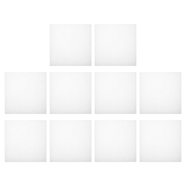 Hojas de Lienzo de Malla de Plástico, 10 Pcs 5.5 x 5.5" Trabajo de Aguja Cruzada en Blanco para Manualidades, Cuadrado