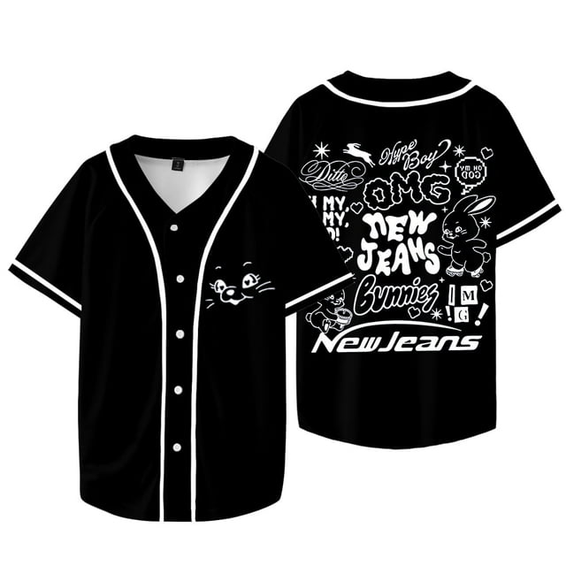 T-shirt de Baseball K-pop New Jeans OMG Logo Merch, Cosplay Femmes Hommes, Mode, Manches Courtes, T-shirts, 2TG, Style 2