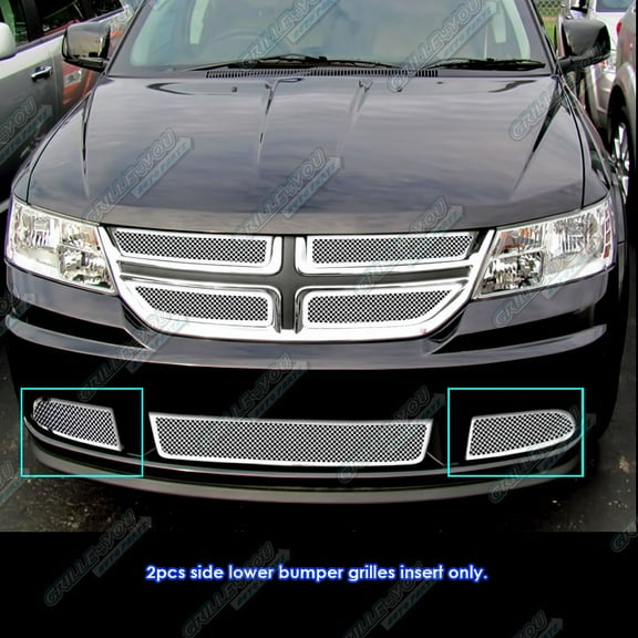 APS Compatible with Dodge Journey 2011-2020 SE Fog light Cover Stainless Steel Chrome Mesh Front Grill Grille Insert D76878T