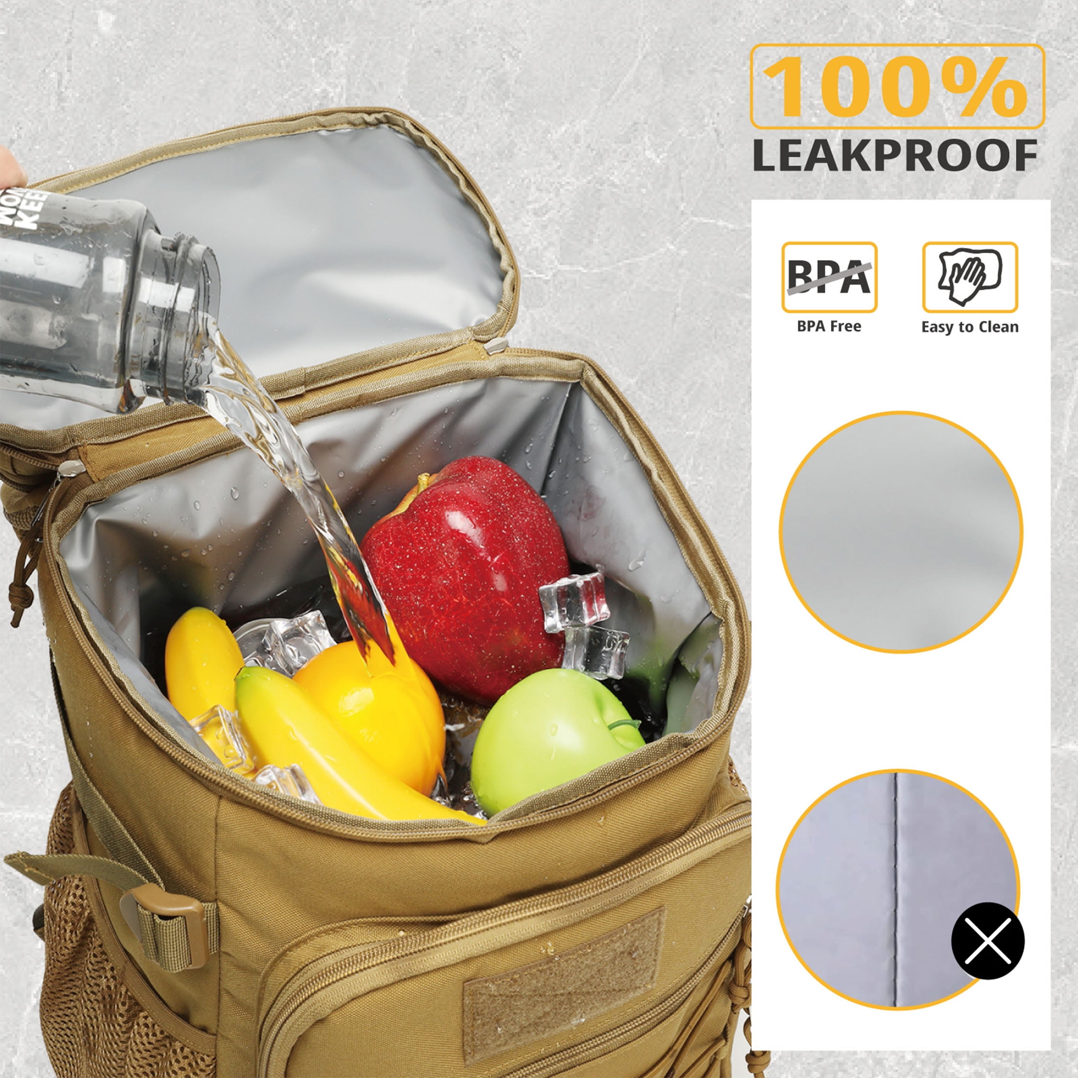 Backpack Cooler for Men, 25L Cooler Backpack Insulated LeakProof, Heavy Duty Lunch Bag
