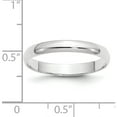 thumbnail image 3 of 10K White Gold 10Kw 3mm Ltw Half Round Band Size 10.5 Made In United States 1whrl030-10.5, 3 of 5