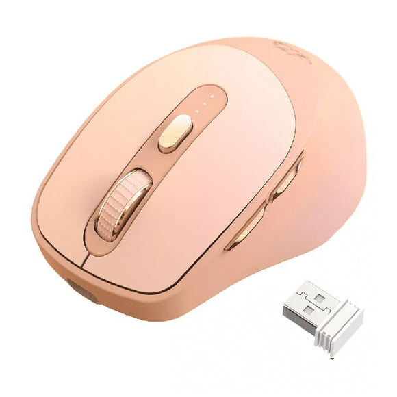 Mouse Inalámbrico Silencioso Ergonómico Mouse Bluetooth/2.4g Rosa pálido
