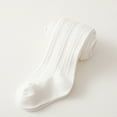 thumbnail image 4 of Spazoro Kids Girls Pantyhose, Warm Winter Tights Solid Color Elastic Button Socks and Pants for Child Girls White Size XS, 4 of 5