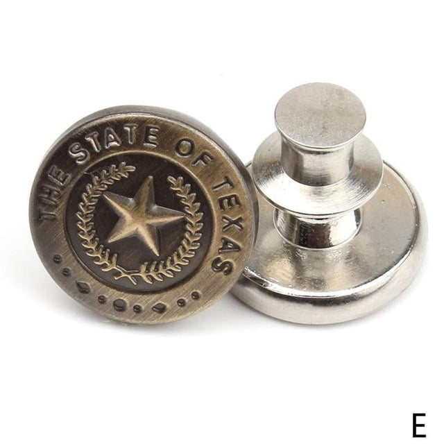 5pcs Retractable Jeans Button Adjustable Removable Stapleless Metal Buttons UK W3N4