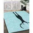 thumbnail image 3 of Ahgly Company Tapis d'Intérieur Lavables en Machine, Rectangle Bleu Électrique de Transition, 2' x 4', 3 of 7