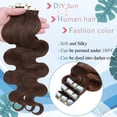 thumbnail image 4 of MY-LADY 20PCS Wavy Curly Tape in 100% Real Human Hair Extensions Hairpiece Skin Weft Full Head 16inch #04 Medium Brown, 4 of 9