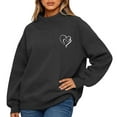 thumbnail image 3 of LWavelet Mock Neck Sweatshirt For Women | Oversized Turtleneck Sweater, double heart GraphicLong Sleeve Pullover Tops, Fall winter Fashion Clothes Pink XL, 3 of 4