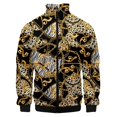 thumbnail image 3 of Nueva chaqueta con cremallera y estampado 3D de estilo barroco dorado de lujo para hombre y mujer, chaqueta de moda, ropa de gran tamaño, camisetas de béisbol Harajuku para parejas, 3 of 5