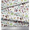 thumbnail image 3 of Soimoi Cotton Voile Fabric Scissor,Buttons & Machine Sewing Print Fabric by The Yard 56 Inch Wide, 3 of 3