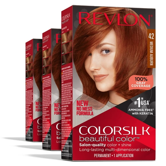 Tinte para el cabello Revlon Colorsilk, rojo permanente, cobertura 100% gris