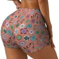 thumbnail image 2 of Fotbe Color Flowers Seamless Shorts, Womens Workout Shorts High Waist Stretch Booty Short for Gym/Yoga/Running/Biking-, 2 of 9