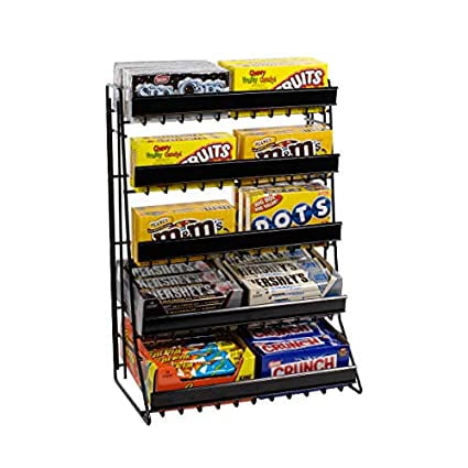 5 Tier Candy Counter Display Rack in Black - 15 W x 9 D x 21 H Inches