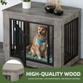 thumbnail image 4 of Uforic 2-in-1 Dog Crate Furniture, 30 in Iron-Wood Indoor Dog Cage Table with Steel Lock & Waterproof Top,Gray, 4 of 9