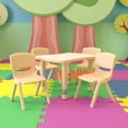 thumbnail image 2 of Flash Furniture Emmy 21.875"W x 26.625"L Rectangular Natural Plastic Height Adjustable Activity Table Set with 4 Chairs, 2 of 10