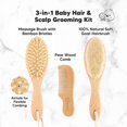 thumbnail image 2 of Baby Hair Brush - Natural Wooden Cradle Cap Brush with Soft Goat Bristle - Baby Brush Set for Newborns - Toddler Comb - Perfect Scalp Grooming Product for Infant, Toddler, Kids, 2 of 5