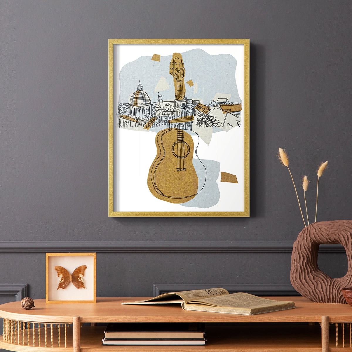Rehearsal III Framed Print in Gold Solid Wood Framed Print No Nail Hanging