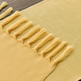 thumbnail image 3 of Sm:)e Yellow Tassel Table Runner, 13x90 Inch, Boho Linen Blend Rustic Farmhouse Style, Holiday Wedding Party Kitchen Table Decor, 3 of 6