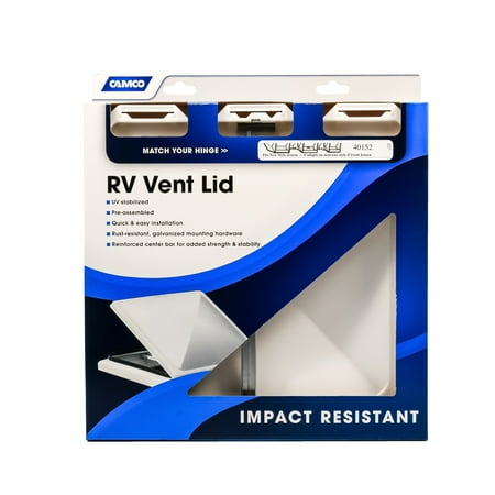 Camco RV Replacement Vent Lid | Designed for New Jenson Metal Vent Lid, Jensen Metal Base for Models '94 and Up | Polypropylene, White (40152)
